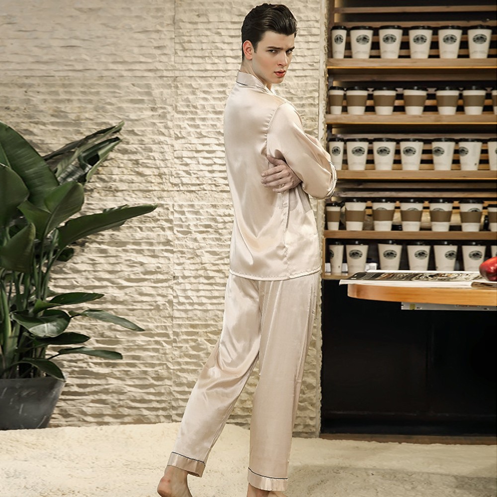 Mens Satin Pajamas Sets, Shirt & Pants Shop Now - Robesbuy.com