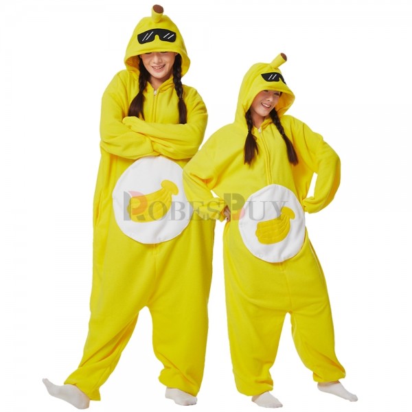 Fruit Banana Costume Cute Easy Halloween Onesies Pajamas Yellow