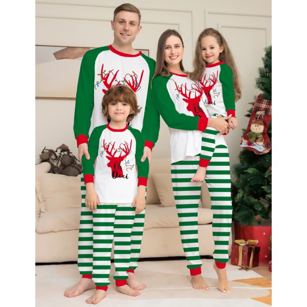Reindeer Christmas Pajamas For Women Men Kids Matching Pjs