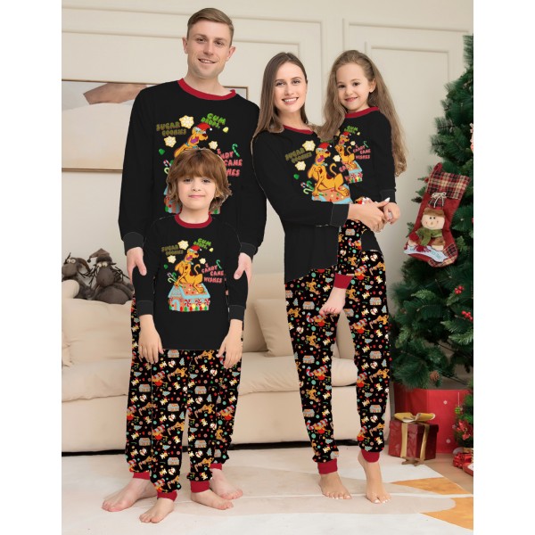 Black Family Pajamas Cute Christmas Holiday Pjs Dog Print