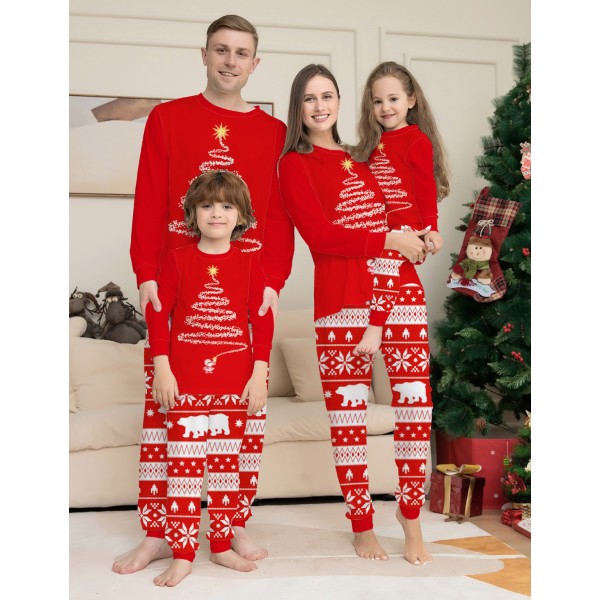 Red Christmas Pajamas For Family Couples Matching Holiday Pjs